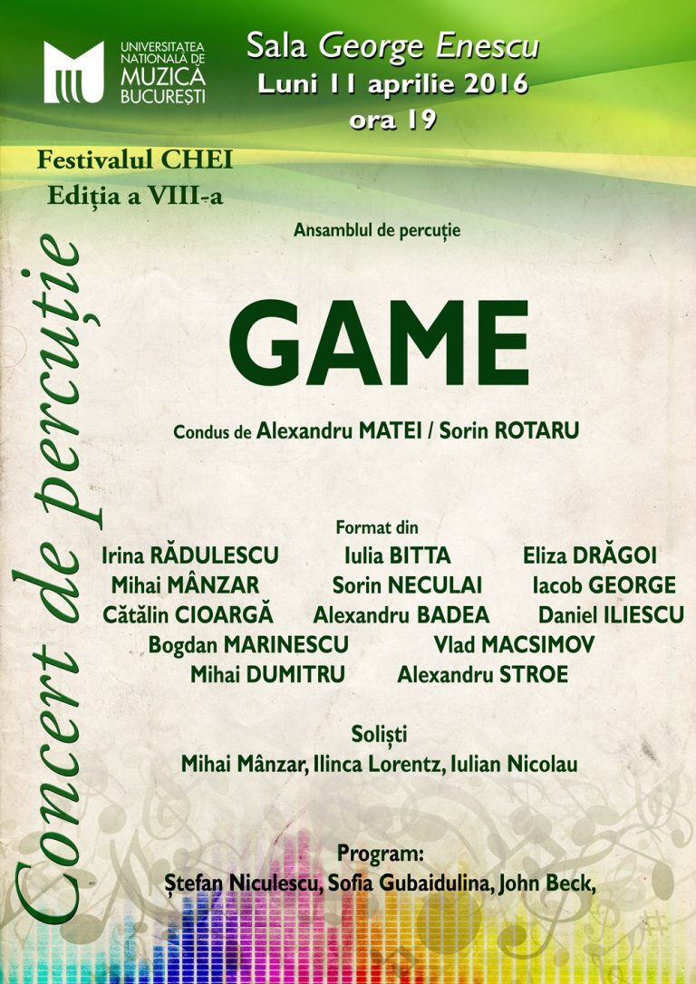 Festivalul CHEI: Ansamblul de percuție GAME