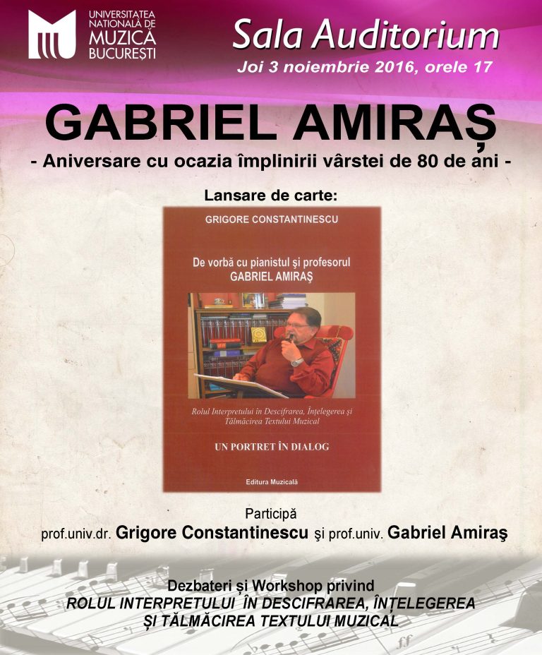 Gabriel Amiraș – Aniversare cu ocazia implinirii vârstei de 80 de ani